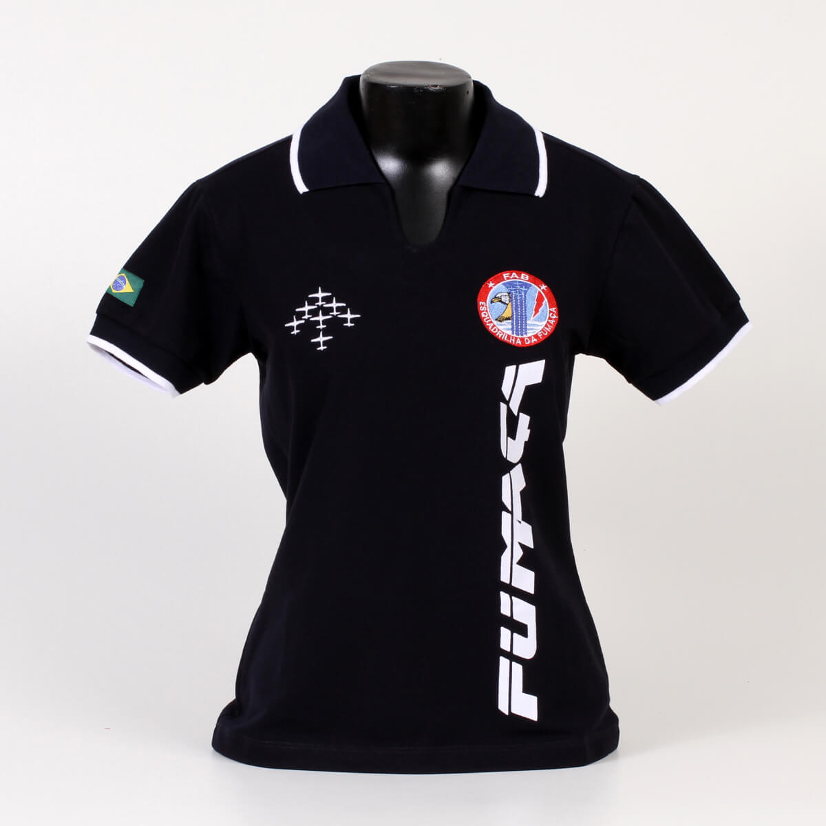 Camisa Polo Fumaça Feminina Azul